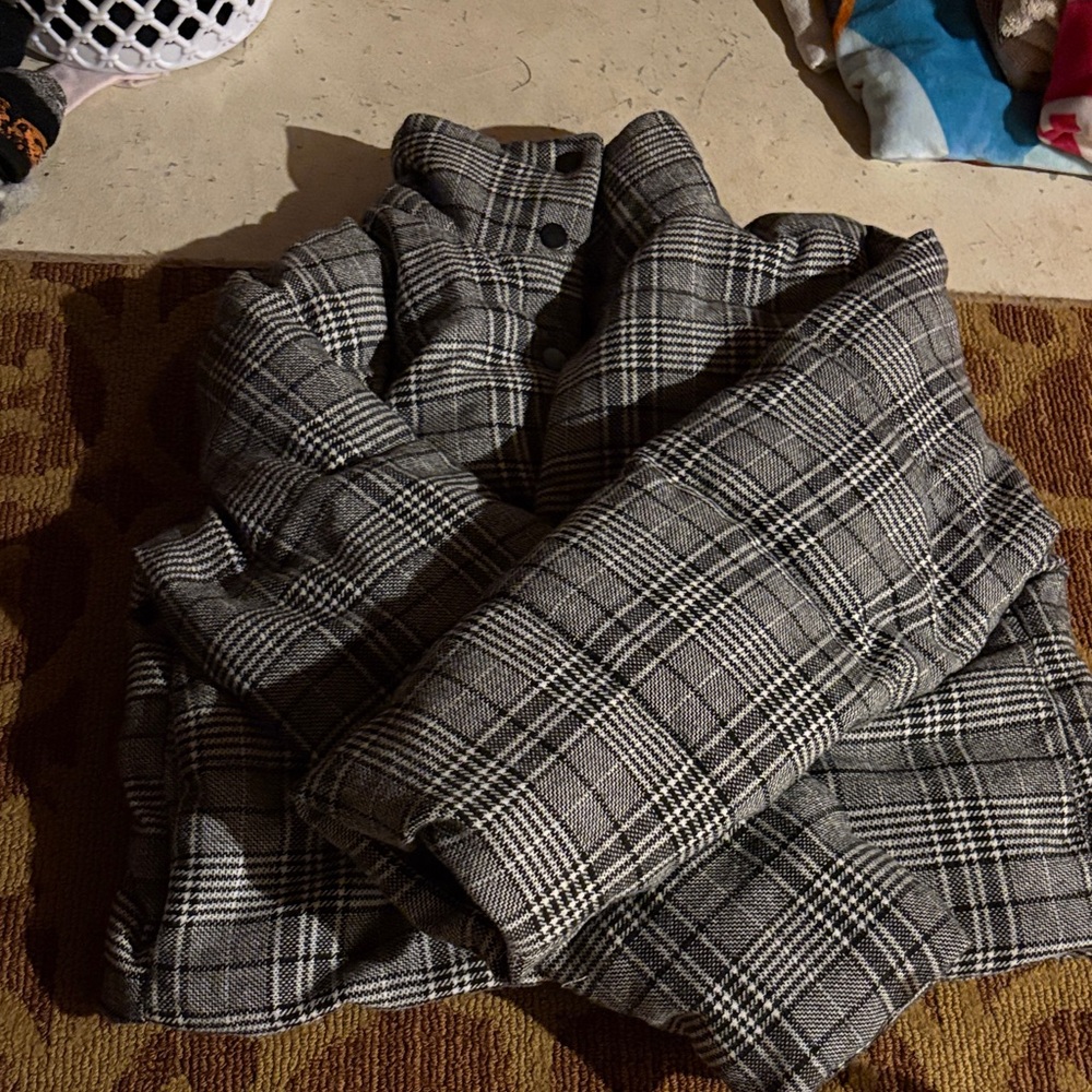 a new day Gray Plaid Bomber Jacket